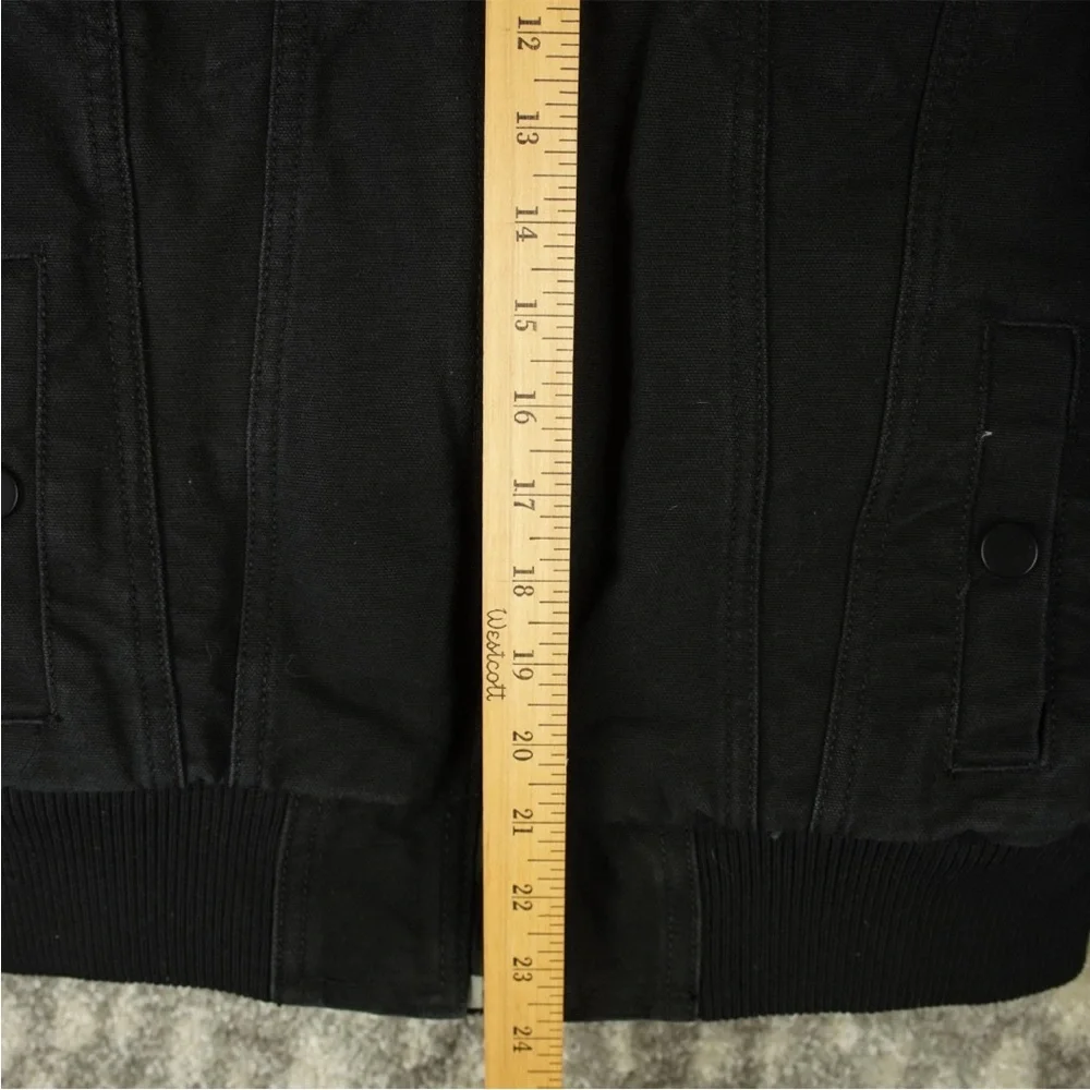 Levi’s Quilted Bomber Trucker Jacket MA-1 Sleeve Zip Pocket Mens Size XS Black